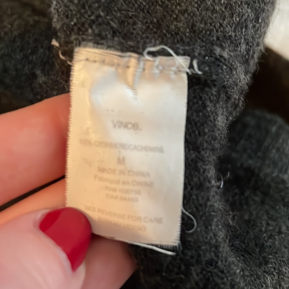Vince 100% Cashmere Cardigan Brown/ gray/ Charcoal Size M - Picture 7 of 7
